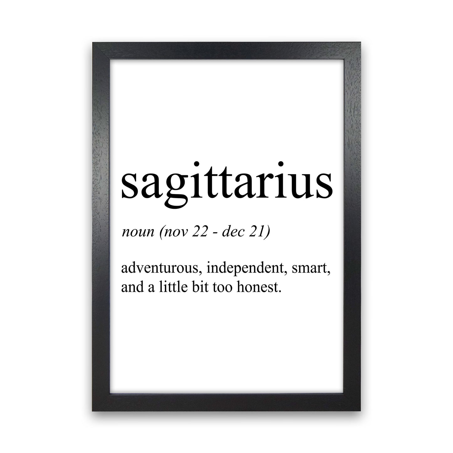 Sagittarius Definition Art Print by Pixy Paper Black Grain