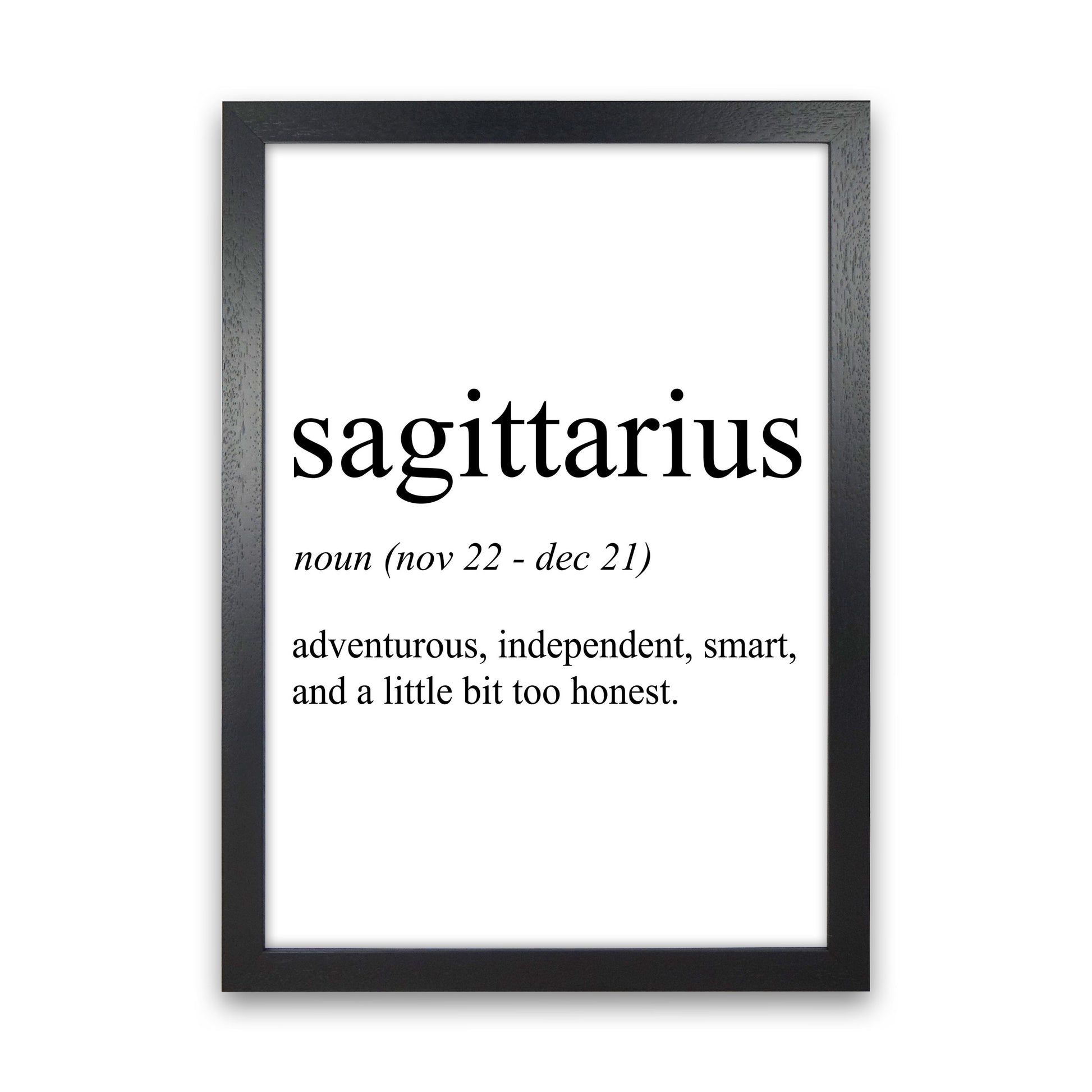 Sagittarius Definition Art Print by Pixy Paper Black Grain