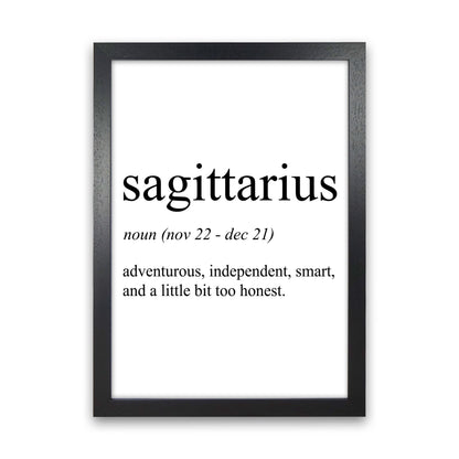 Sagittarius Definition Art Print by Pixy Paper Black Grain