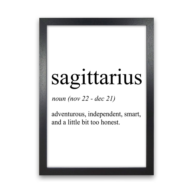 Sagittarius Definition Art Print by Pixy Paper Black Grain