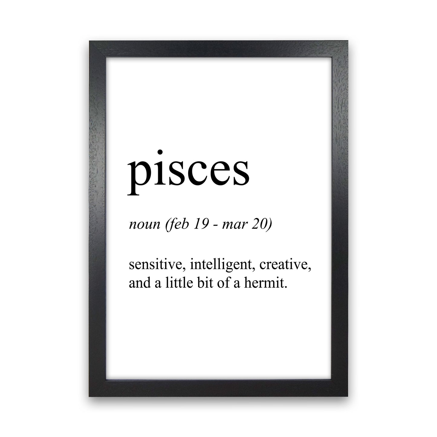 Pisces Definition Art Print by Pixy Paper Black Grain