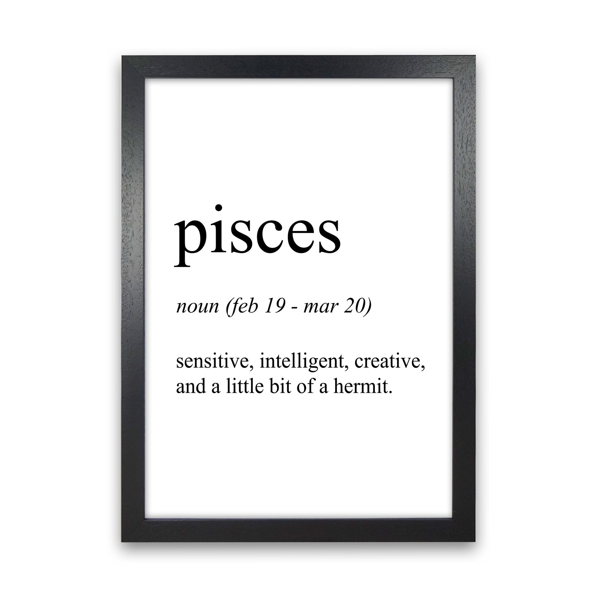 Pisces Definition Art Print by Pixy Paper Black Grain