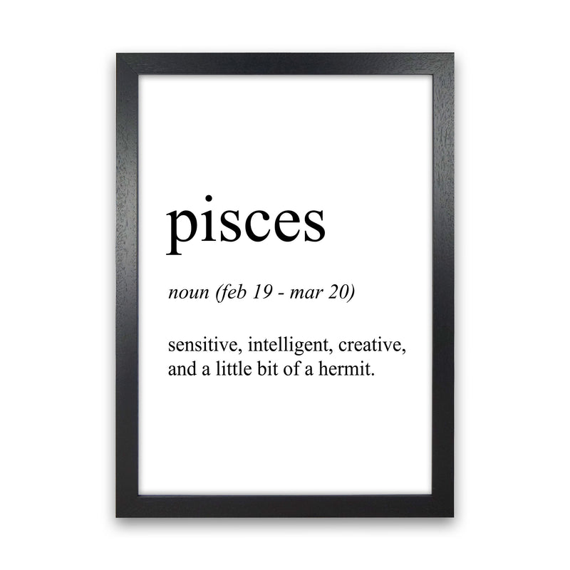 Pisces Definition Art Print by Pixy Paper Black Grain