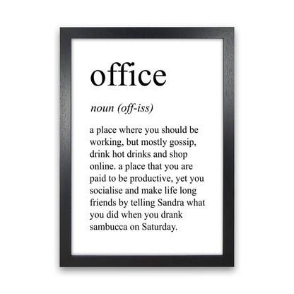 Office Definition Art Print by Pixy Paper Black Grain