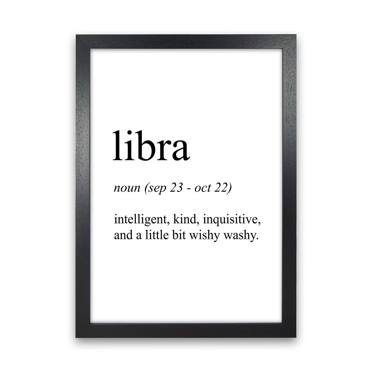 Libra Definition Art Print by Pixy Paper Black Grain