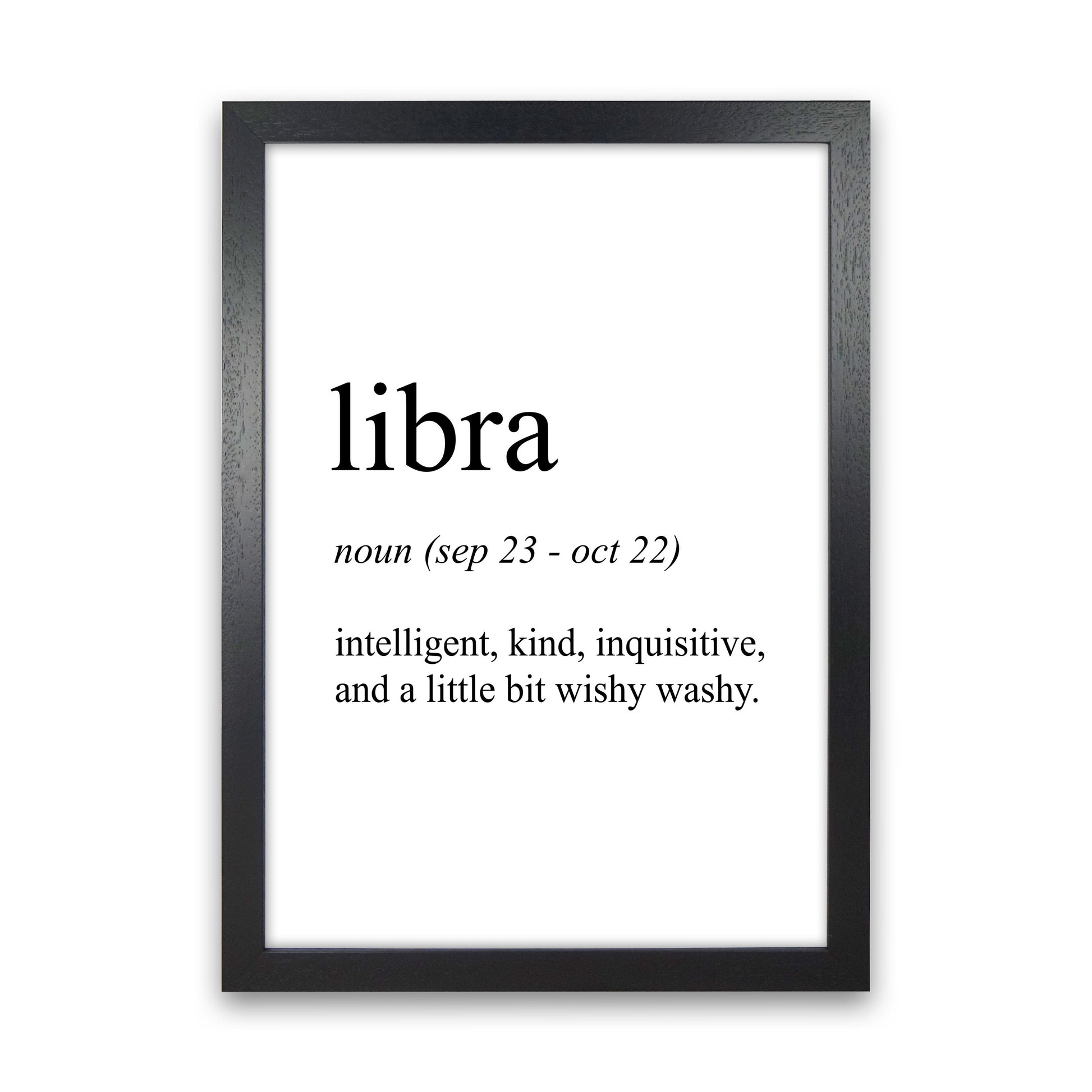 Libra Definition Art Print by Pixy Paper Black Grain