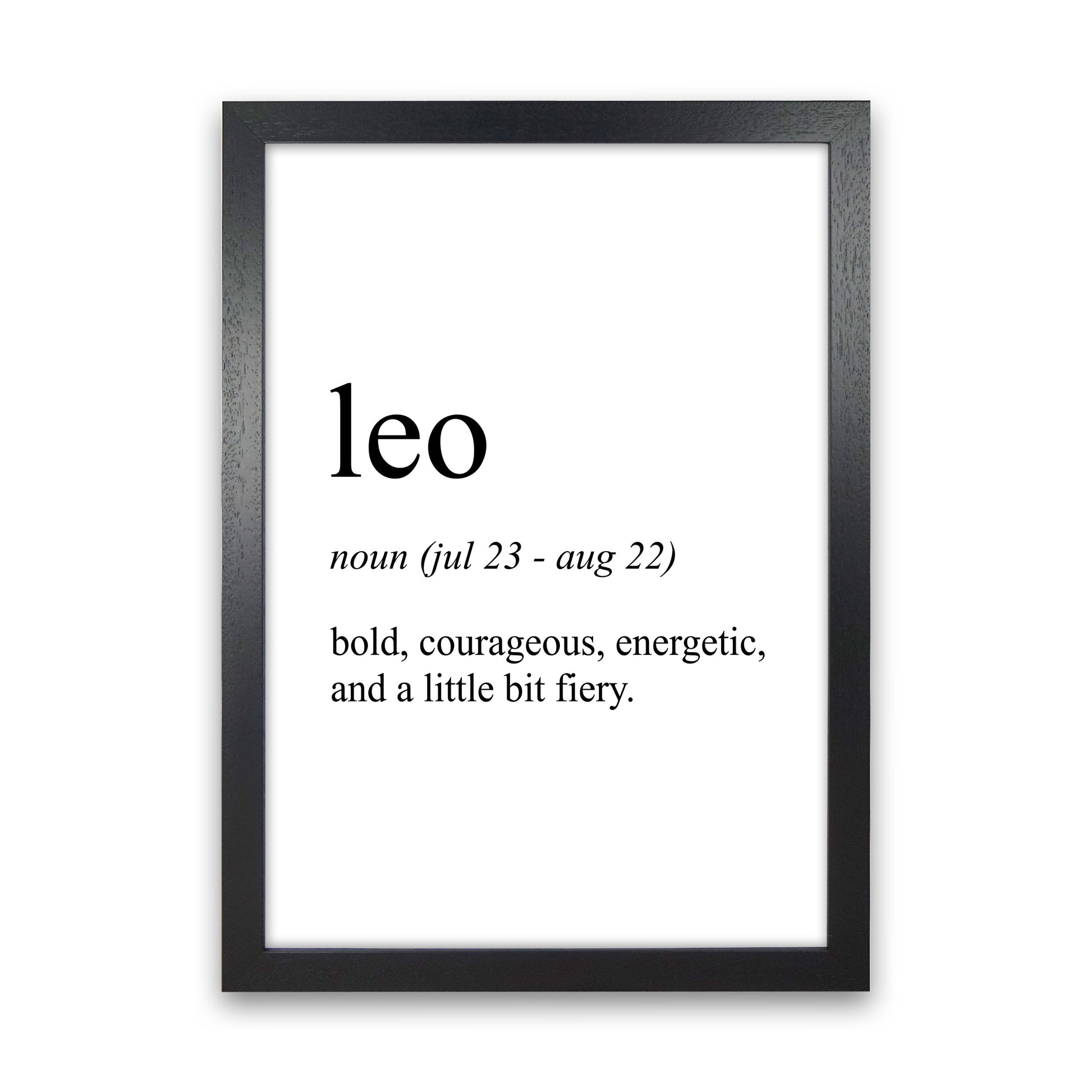 Leo Definition Art Print by Pixy Paper Black Grain