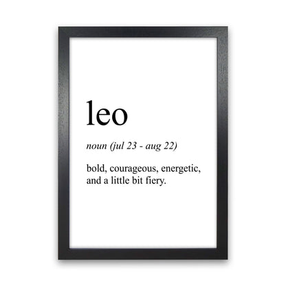 Leo Definition Art Print by Pixy Paper Black Grain