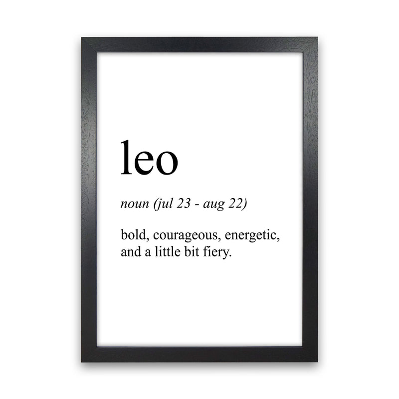 Leo Definition Art Print by Pixy Paper Black Grain