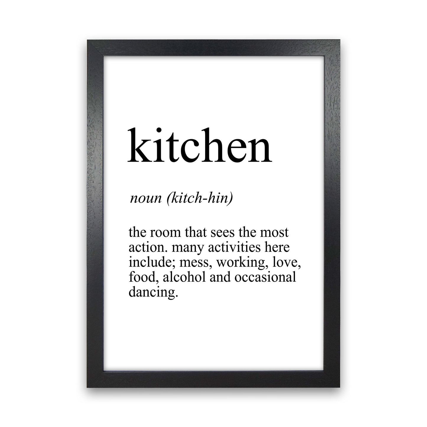 Kitchen Definition Art Print by Pixy Paper Black Grain