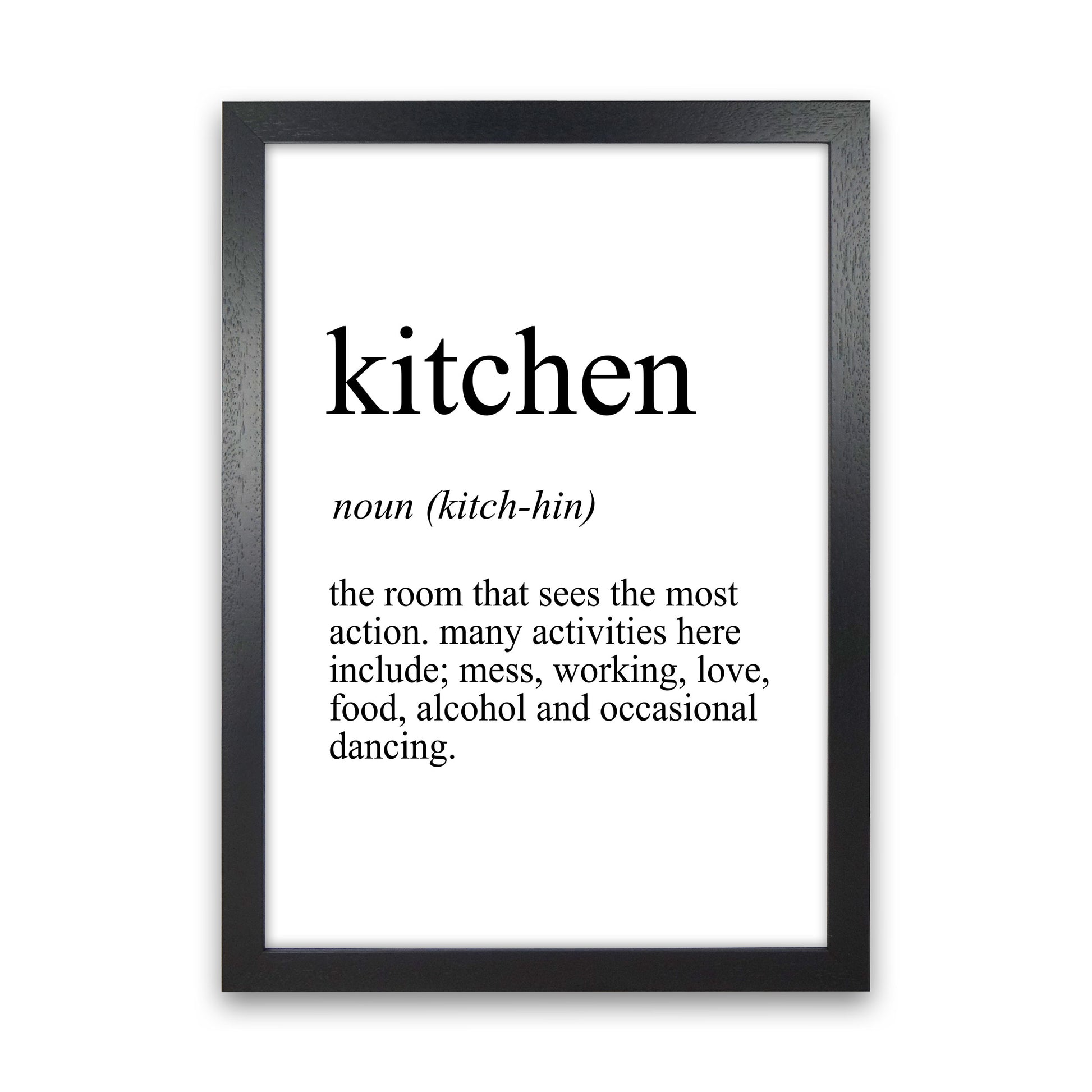 Kitchen Definition Art Print by Pixy Paper Black Grain