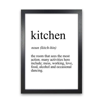 Kitchen Definition Art Print by Pixy Paper Black Grain