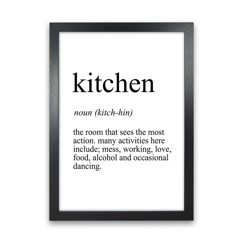 Kitchen Definition Art Print by Pixy Paper Black Grain