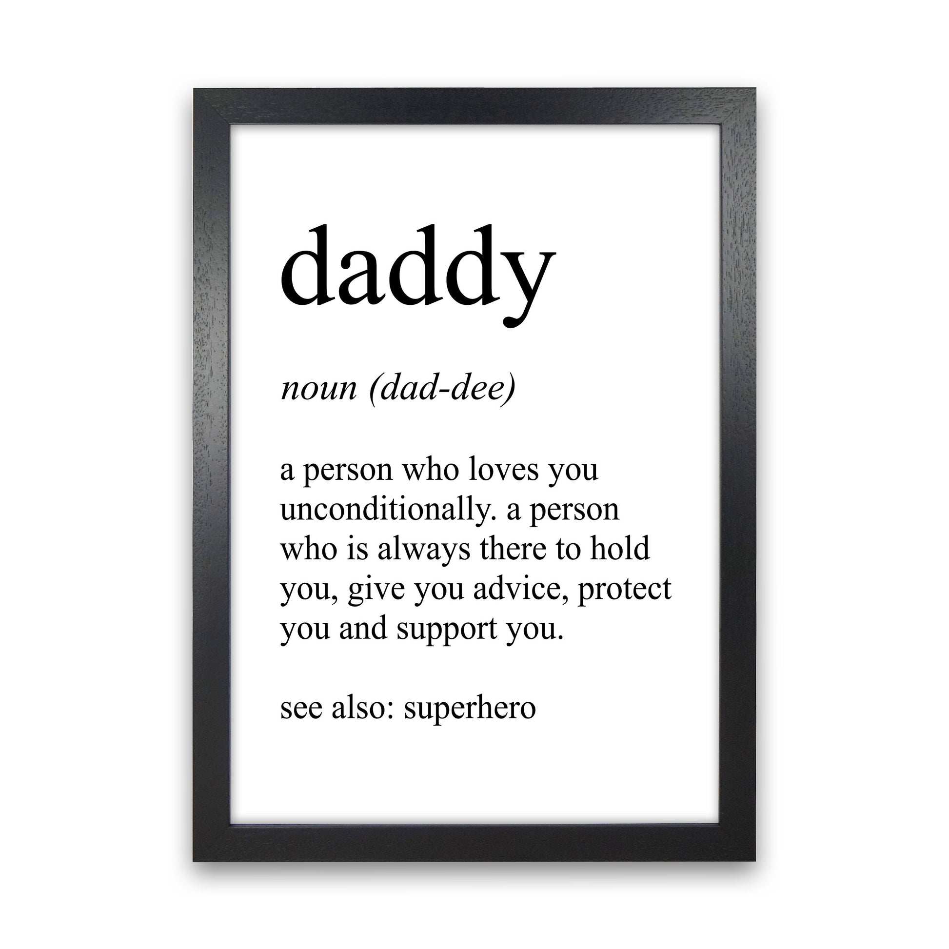 Daddy Definition Art Print by Pixy Paper Black Grain