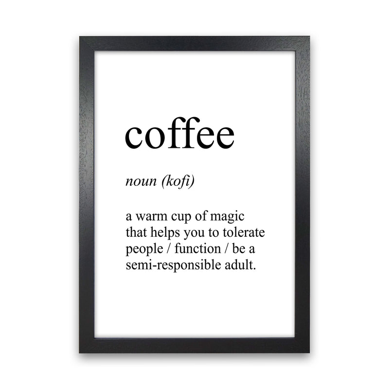 Coffee Definition Art Print by Pixy Paper Black Grain