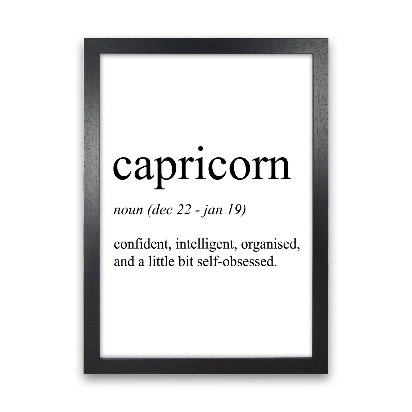 Capricorn Definition Art Print by Pixy Paper Black Grain