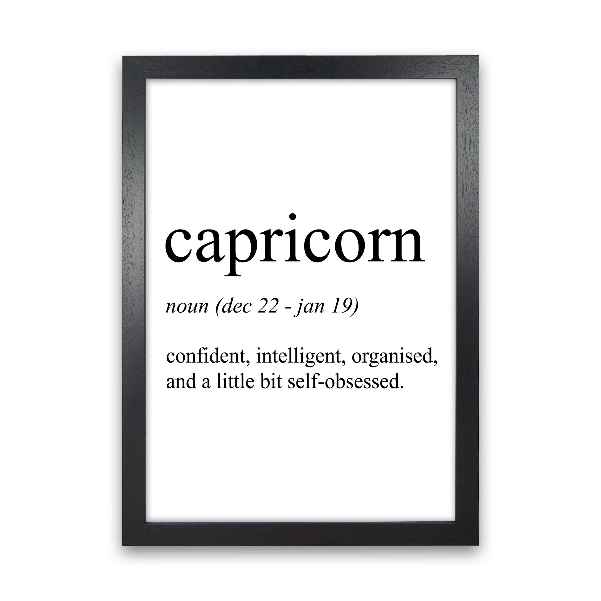 Capricorn Definition Art Print by Pixy Paper Black Grain