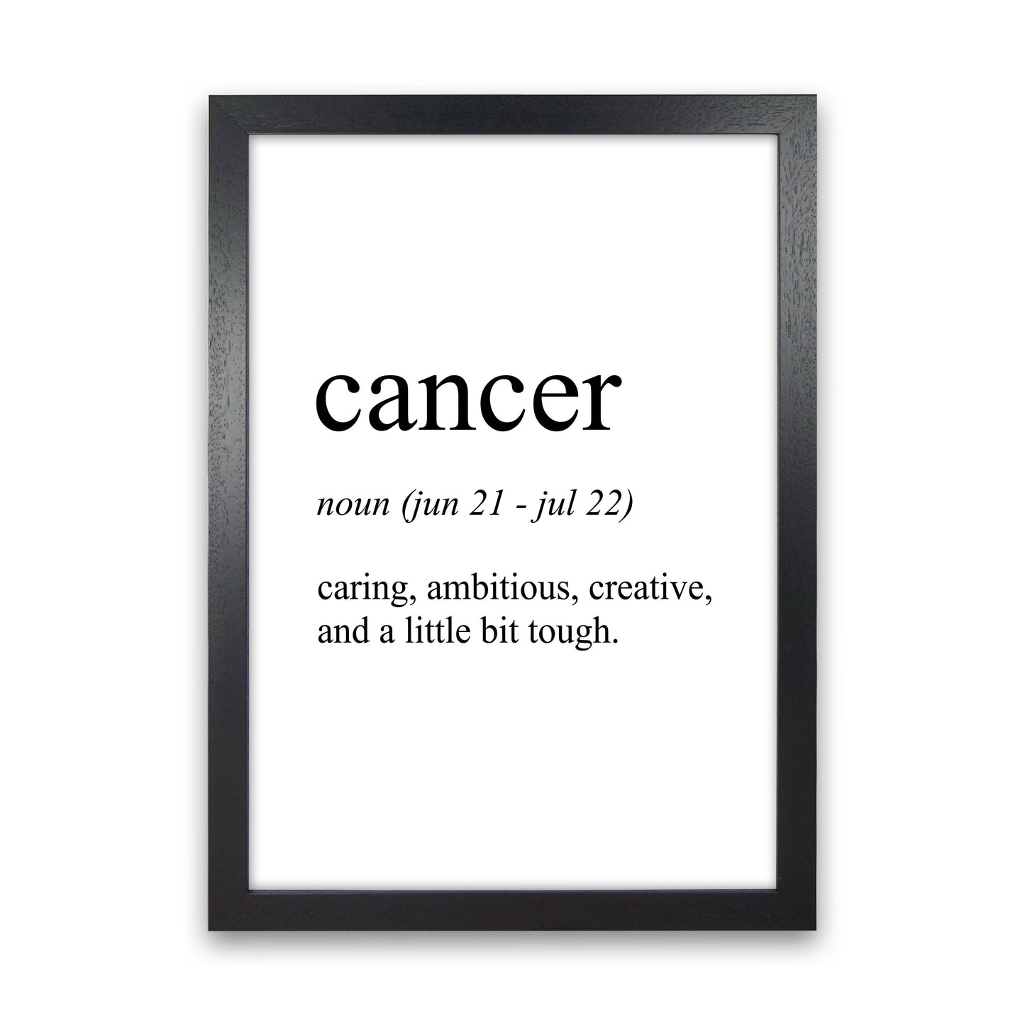 Cancer Definition Art Print by Pixy Paper Black Grain