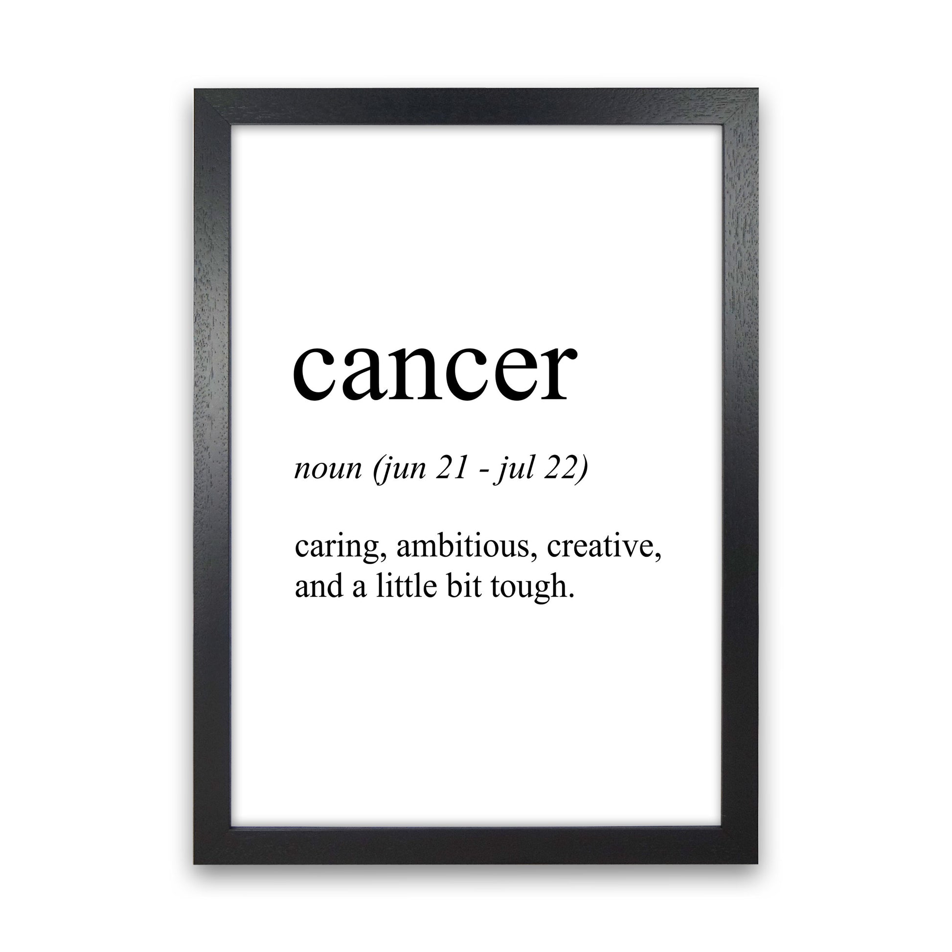 Cancer Definition Art Print by Pixy Paper Black Grain