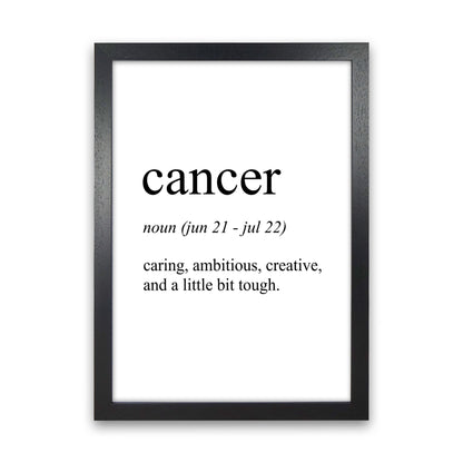 Cancer Definition Art Print by Pixy Paper Black Grain