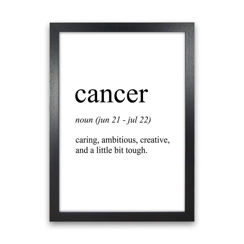 Cancer Definition Art Print by Pixy Paper Black Grain
