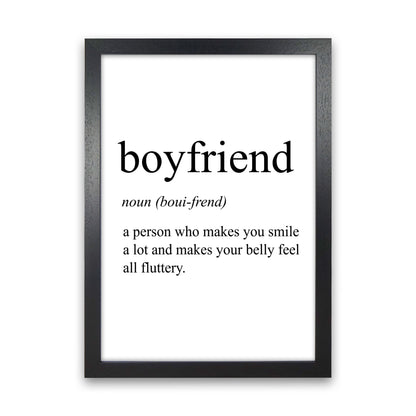 Boyfriend Definition Art Print by Pixy Paper Black Grain