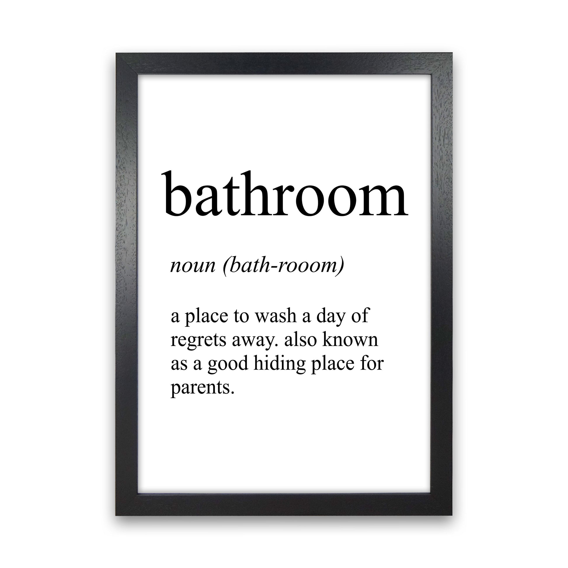 Bathroom Definition Art Print by Pixy Paper Black Grain