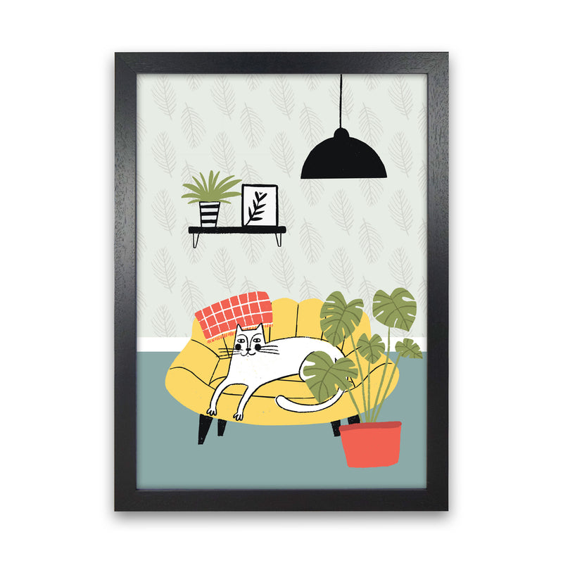 It's A Cat Life Art Print by Pixy Paper Black Grain