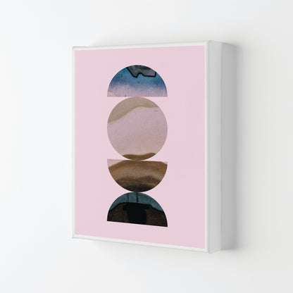 Abstract Circles Pink Background Modern Print Canvas
