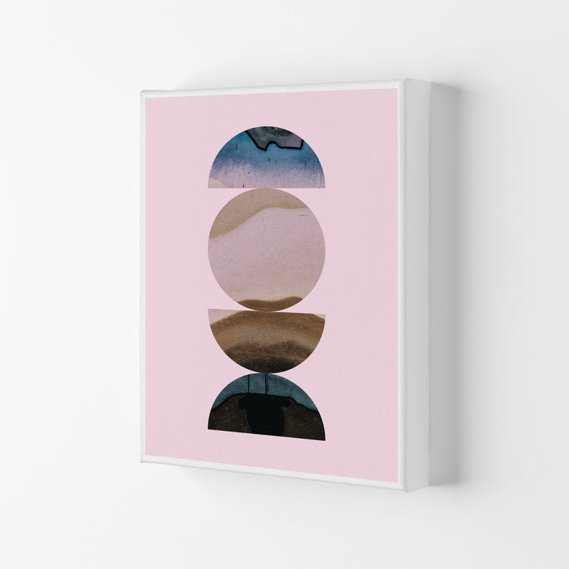 Abstract Circles Pink Background Modern Print Canvas
