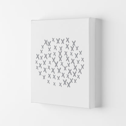 Grey Crosses Circle Abstract Modern Print Canvas