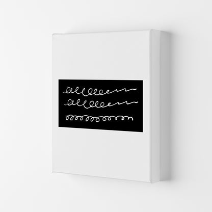 Black Rectangle Swirls Abstract Modern Print Canvas