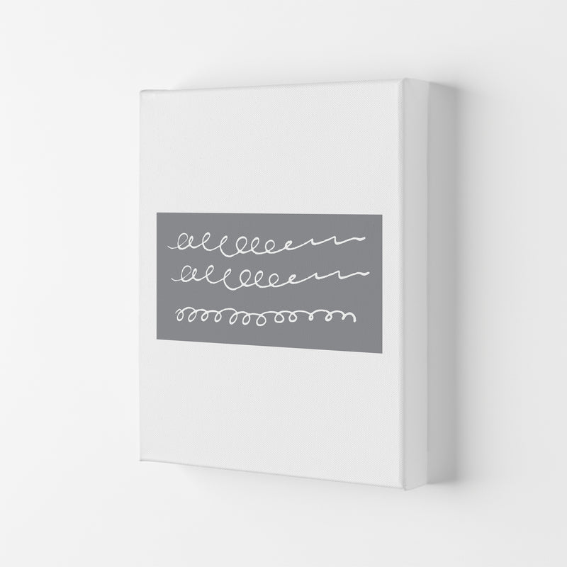 Grey Rectangle Swirls Abstract Modern Print Canvas