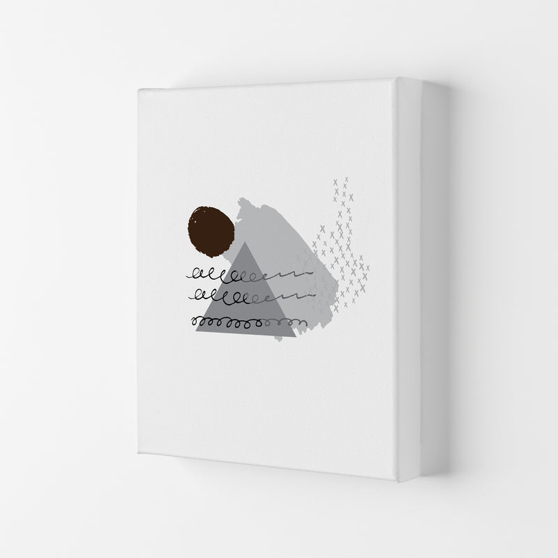 Grey And Black Mountain Sun Abstract Modern Print Canvas