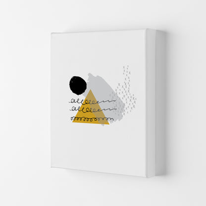 Mustard And Black Mountain Sun Abstract Modern Print Canvas