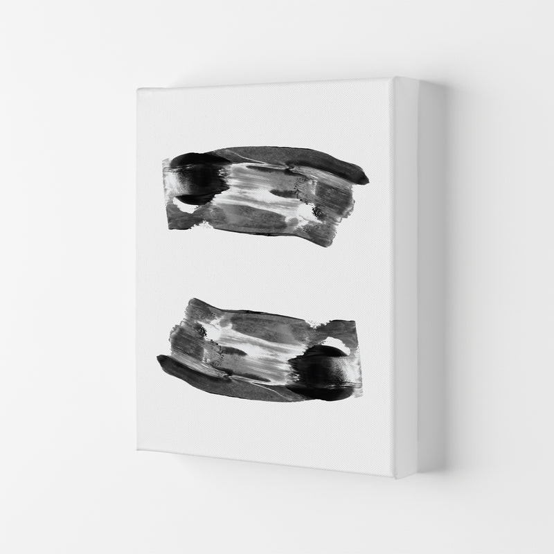 Black Abstract Paint Strokes Modern Print Canvas