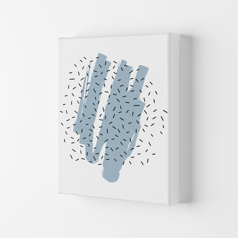 Blue Paint With Black Polka Abstract Modern Print Canvas