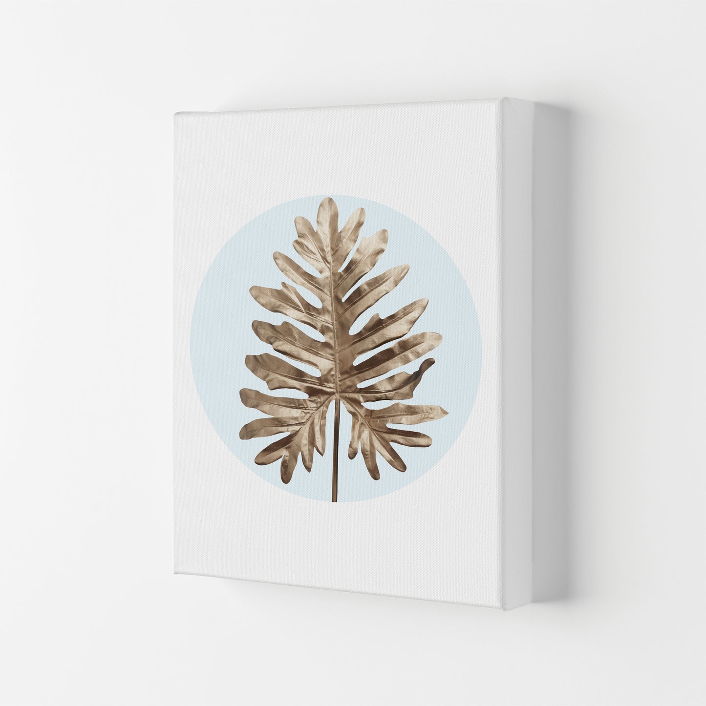 Abstract Blue Leaf Modern Print, Framed Botanical & Nature Art Print Canvas