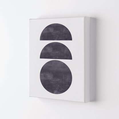 Abstract Scratched Texture Circles Modern Print Canvas