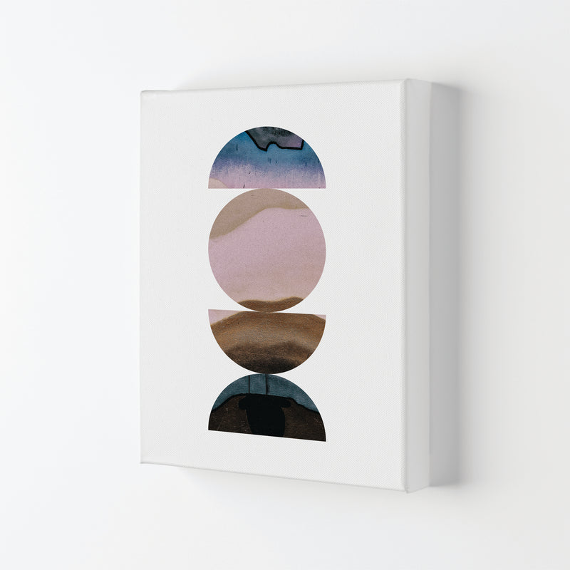 Pastel And Sand Abstract Circles Modern Print Canvas