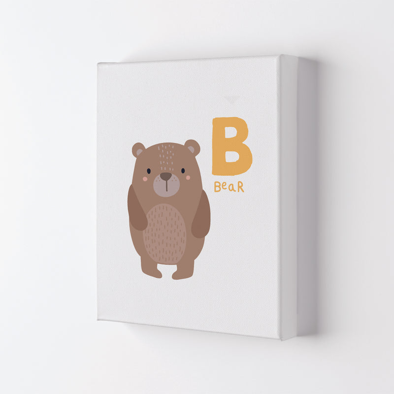 Alphabet Animals, B Is Forbear Framed Nursey Wall Art Print Canvas