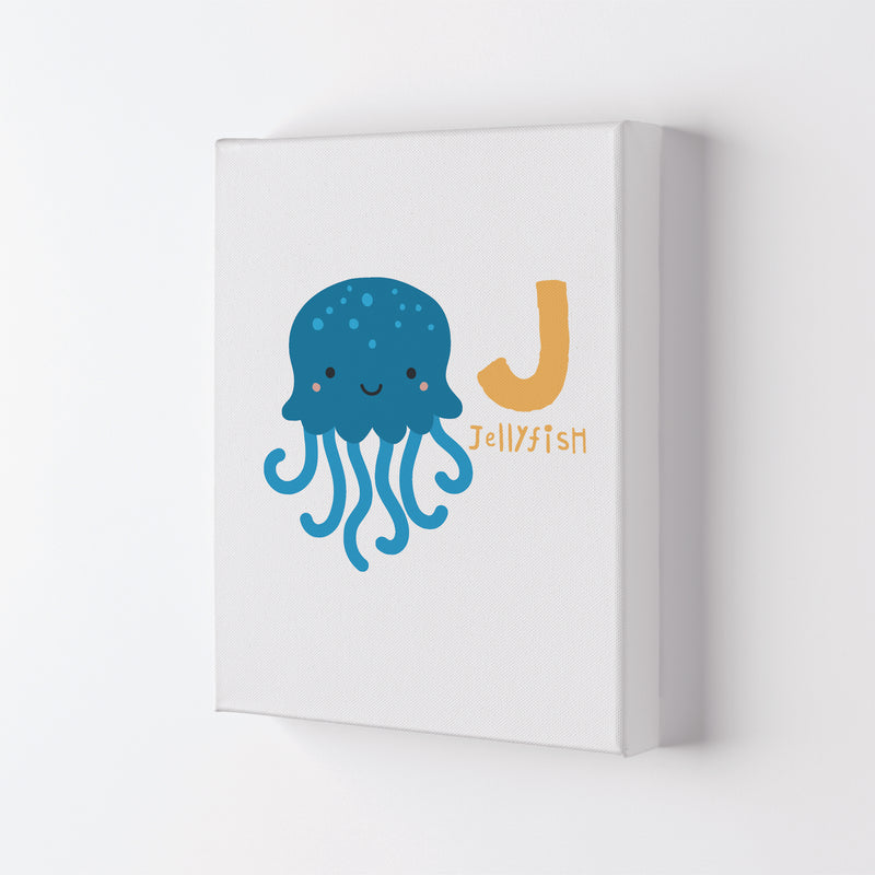 Alphabet Animals, J Is For Jellyfish Framed Nursey Wall Art Print Canvas