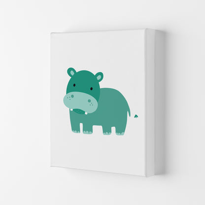 Children&#39;s Animals, Hippo Modern Print Canvas