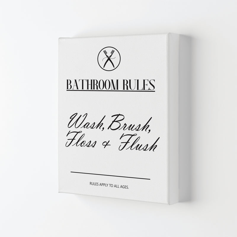 Bathroom Rules Modern Print, Framed Bathroom Wall Art Canvas