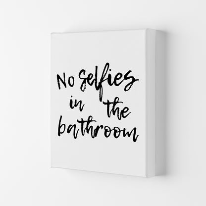 No Selfies, Bathroom Modern Print, Framed Bathroom Wall Art Canvas