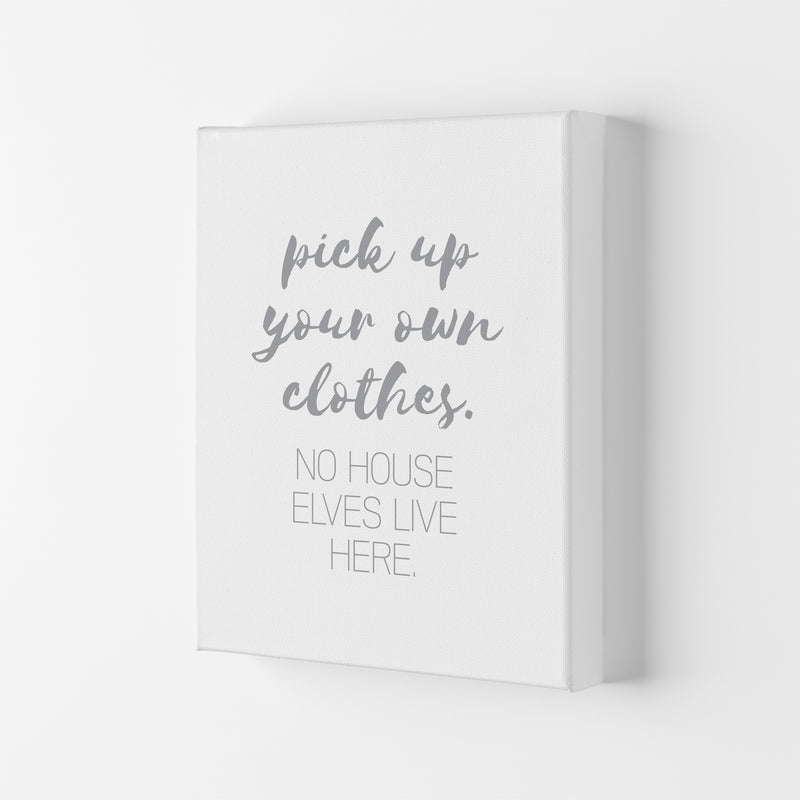 House Elves Grey, Bathroom Framed Typography Wall Art Print Canvas