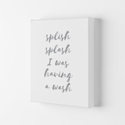 Splish Splash Grey, Bathroom Modern Print, Framed Bathroom Wall Art Canvas