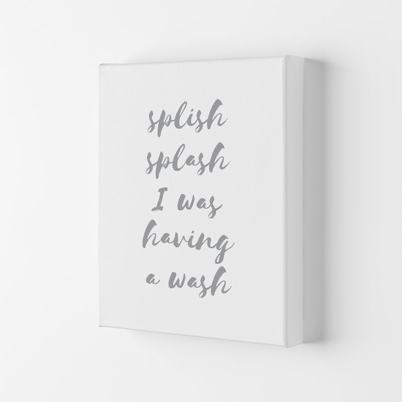 Splish Splash Grey, Bathroom Modern Print, Framed Bathroom Wall Art Canvas