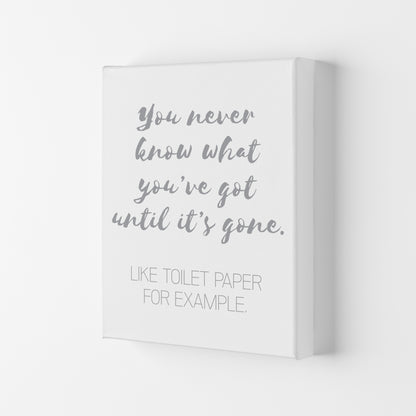Toilet Roll Grey, Bathroom Modern Print, Framed Bathroom Wall Art Canvas