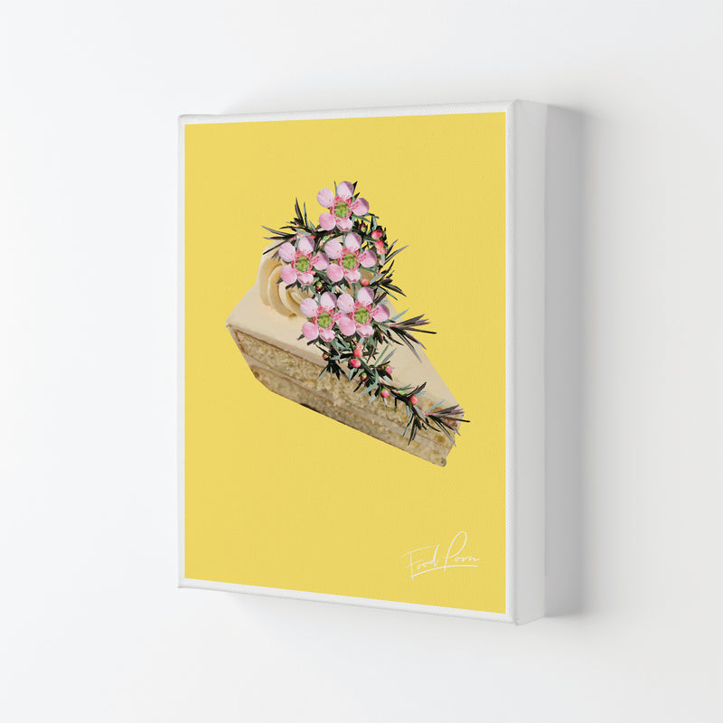 Yellow Cake Food Print, Framed Kitchen Wall Art Canvas